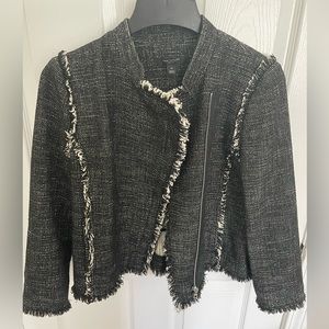 Ann Taylor Medium Petite Black Tweed Blazer/Jacket